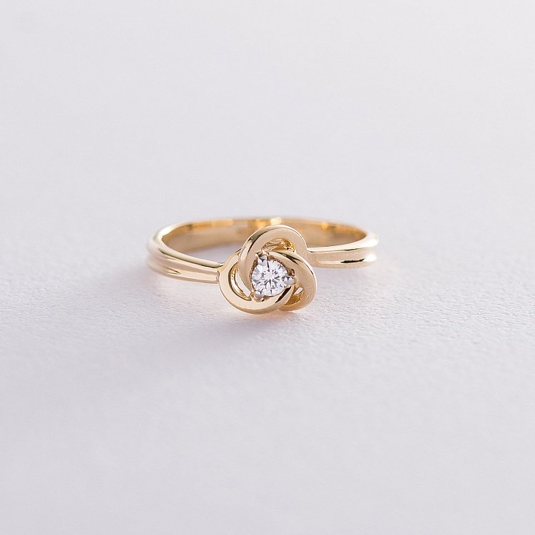 Каблучка з діамантом в жовтому золоті кб1-4432 Каблучка з діамантом в жовтому золоті кб1-4432 від ювелірного магазину Онікс