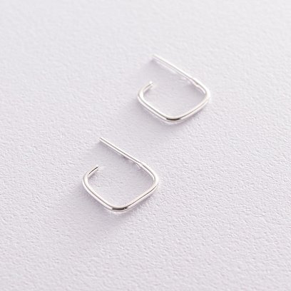 Серьги - пусеты "Элис" в серебре 122990