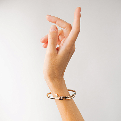 Жорсткий браслет "Brigitte" у червоному золоті б05732 №5