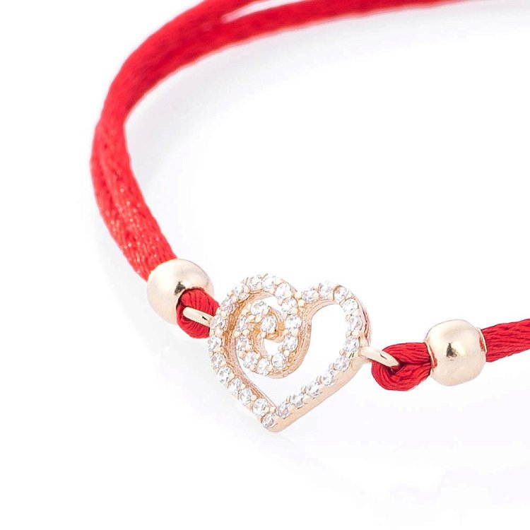 Браслет с красной нитью "Сердечко" б03103 от ювелирного магазина Оникс - 1