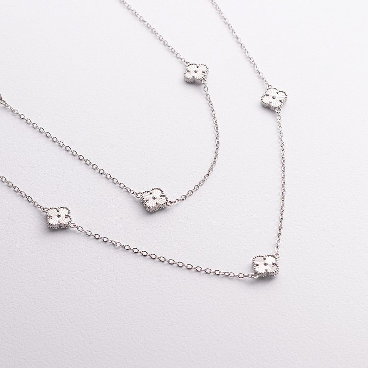 Серебряное колье "Клевер" 181358 от ювелирного магазина Оникс