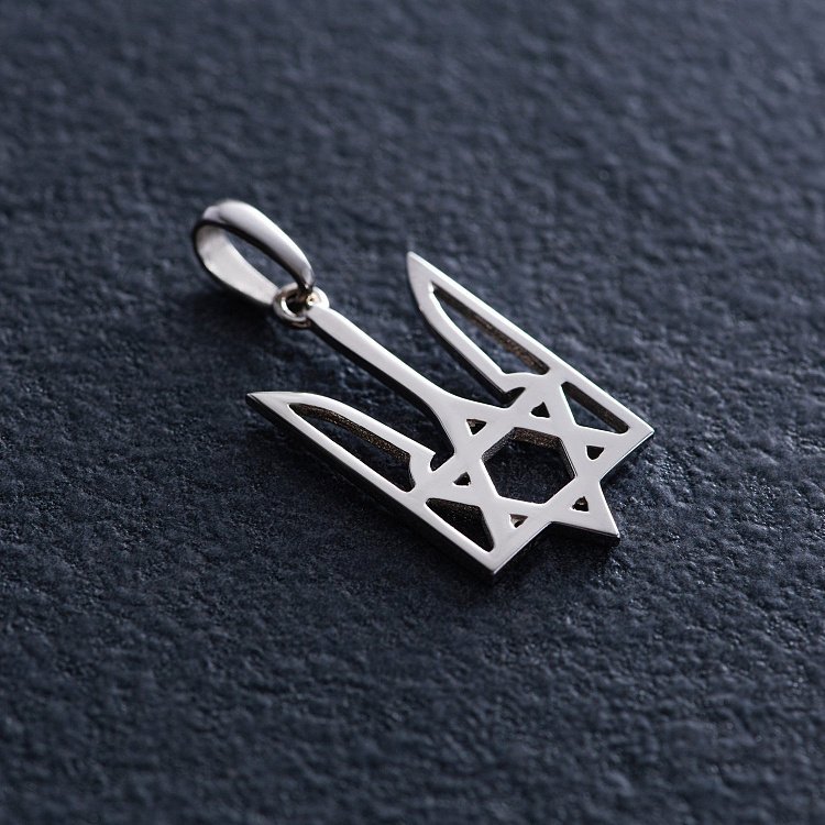 Золотой кулон "Герб Украины - Тризуб. Жидобандера" п03810 от ювелирного магазина Оникс - 3