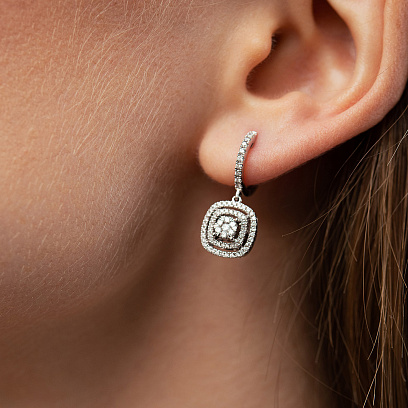 Сережки в білому золоті (діаманти) сб0707ca №4