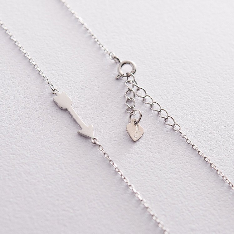 Серебряное колье "Сердце и стрела" 18953 от ювелирного магазина Оникс - 3