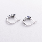 Серьги в белом золоте (бриллианты, изумруды, сапфиры) сб0721lg от ювелирного магазина Оникс - 1