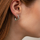 Срібні сережки "Ромби" 7367 от ювелирного магазина Оникс - 4