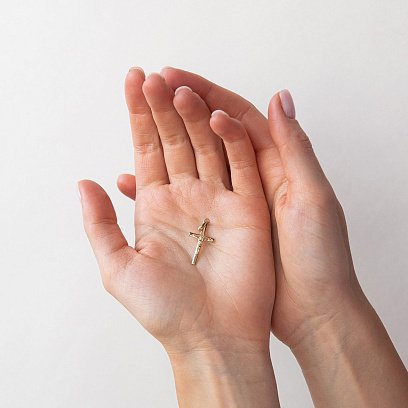 Золотий хрестик з розп'яттям п03624 №2