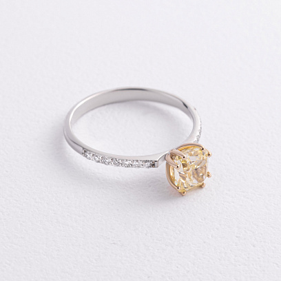 Заручальна золота каблучка з діамантами 242991121 №4