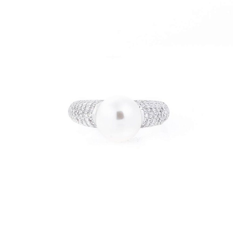 Жіноче срібний перстень (штучні перли, фіаніти) 112022 від ювелірного магазину Онікс - 2