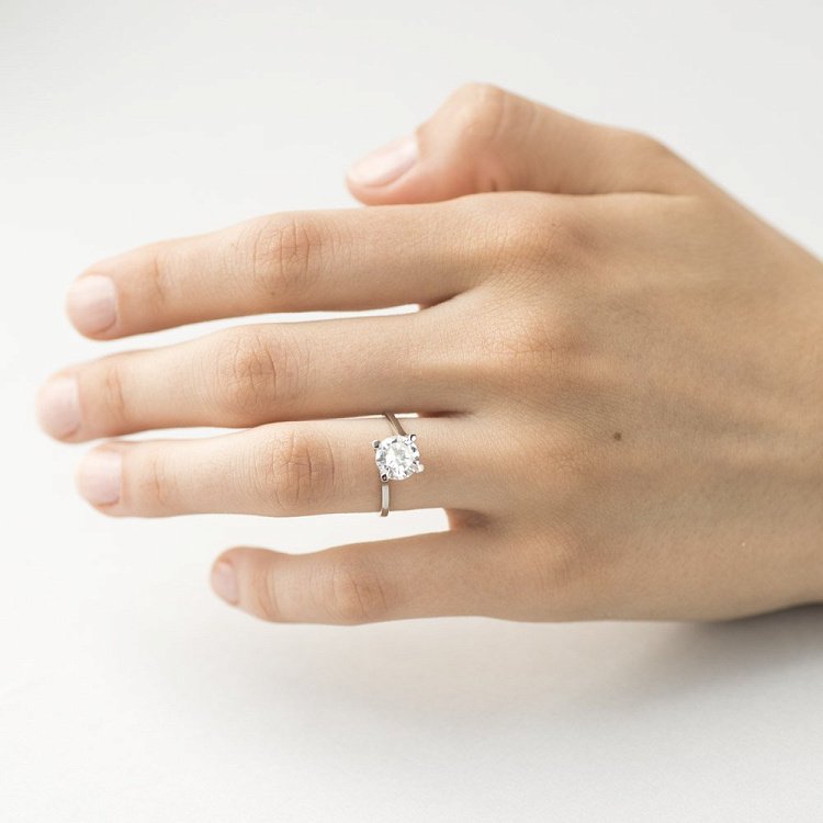 Золотое помолвочное кольцо с фианитом к02599 от ювелирного магазина Оникс - 5