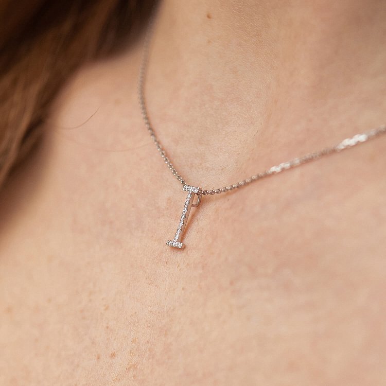 Золоте кольє з літерою " І " з діамантами 133771121 від ювелірного магазину Онікс - 3