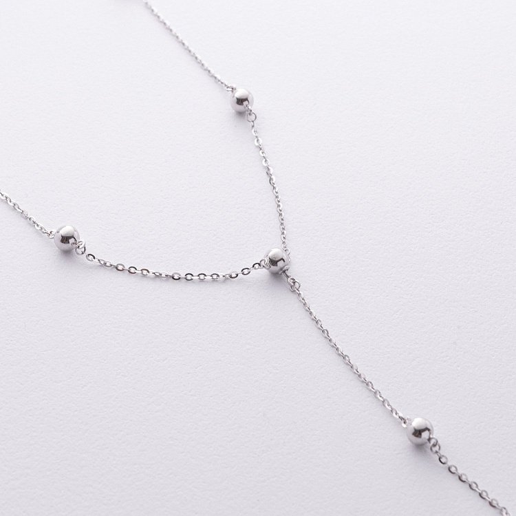 Кольє 2 в 1 "Кульки" у білому золоті кол02480 від ювелірного магазину Онікс - 2