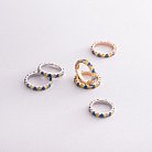 Кольцо с дорожкой голубых и желтых камней (красное золото) к07107 от ювелирного магазина Оникс - 7
