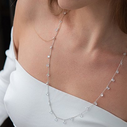 Серебряное колье с фианитами 181102 №2