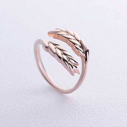 Кольцо "Колоски пшеницы" в красном золоте к08047
