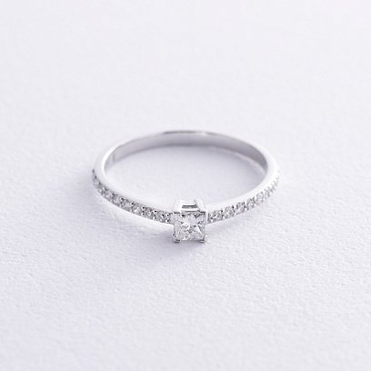 Помолвочное кольцо с бриллиантами (белое золото) 225761121 №3