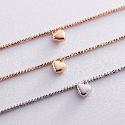 Золотой браслет "Сердечко" б03106 №7