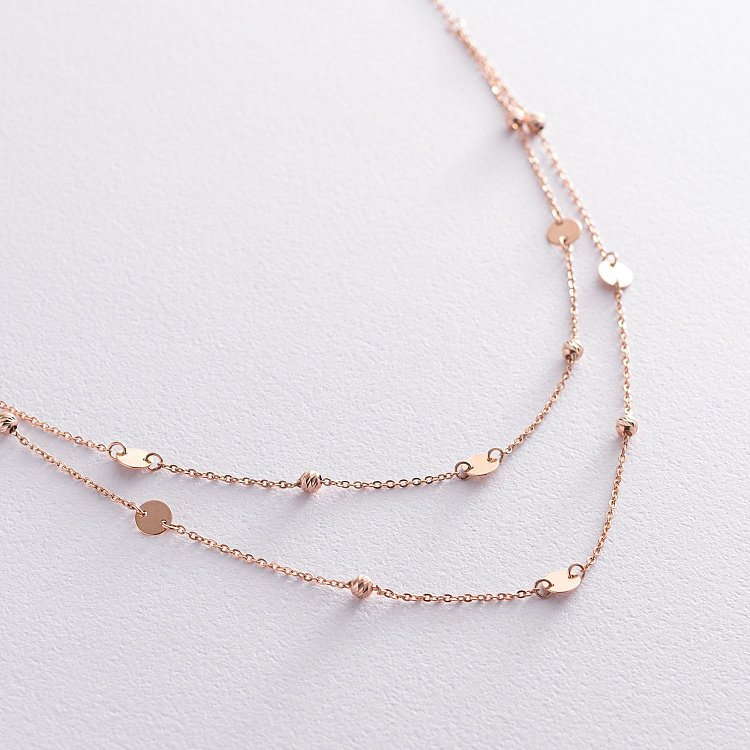 Колье с монетками в красном золоте 860402 от ювелирного магазина Оникс - 1