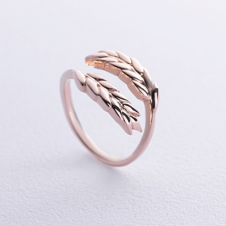 Кольцо "Колоски пшеницы" в красном золоте к08047 от ювелирного магазина Оникс