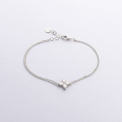 Браслет "Клевер" в белом золоте б05402