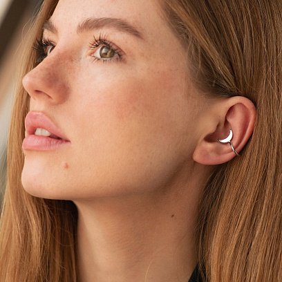 Сережка - каффа "Місяць" в сріблі 122901 №3