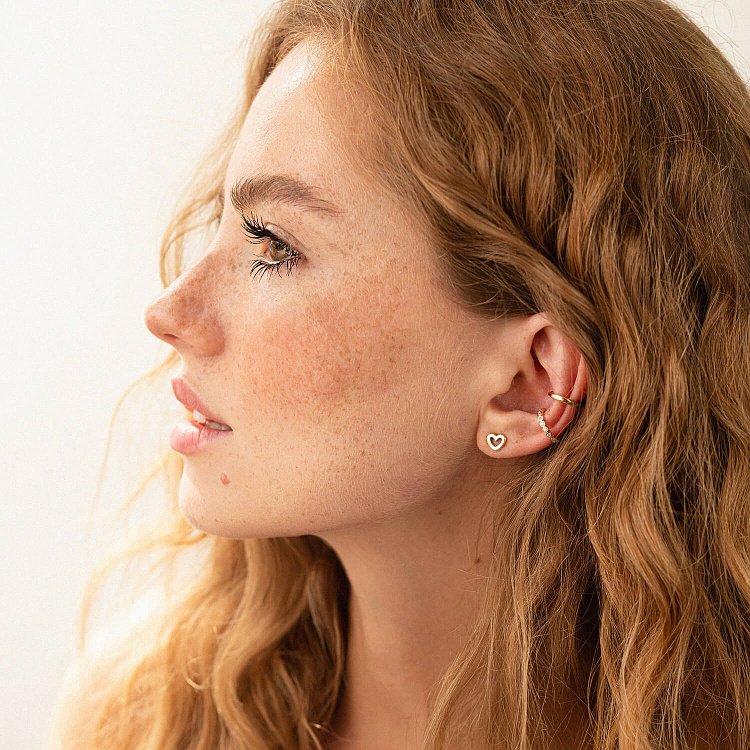 Серьга - каффа в желтом золоте с07475 от ювелирного магазина Оникс - 5