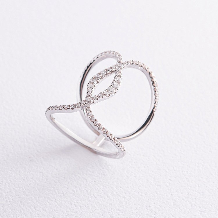 Кольцо в белом золоте с бриллиантами 197550ch от ювелирного магазина Оникс - 4