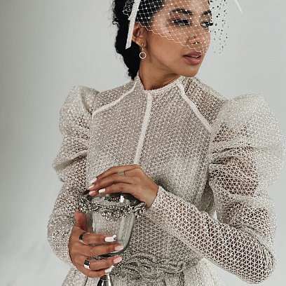 Срібні сережки "Кругообіг" (фіаніти) 122904 №5