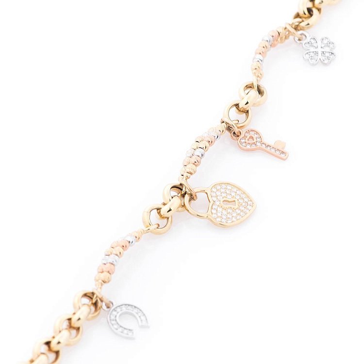 Золотой браслет (фианиты) б02380 от ювелирного магазина Оникс - 1