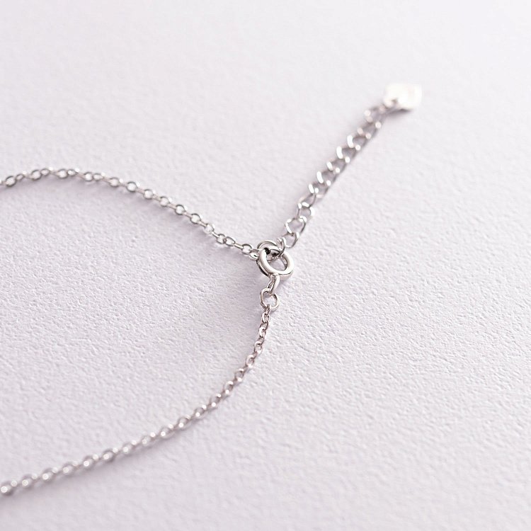 Серебряное колье "Сплетение колец" с фианитами 181093 от ювелирного магазина Оникс - 3