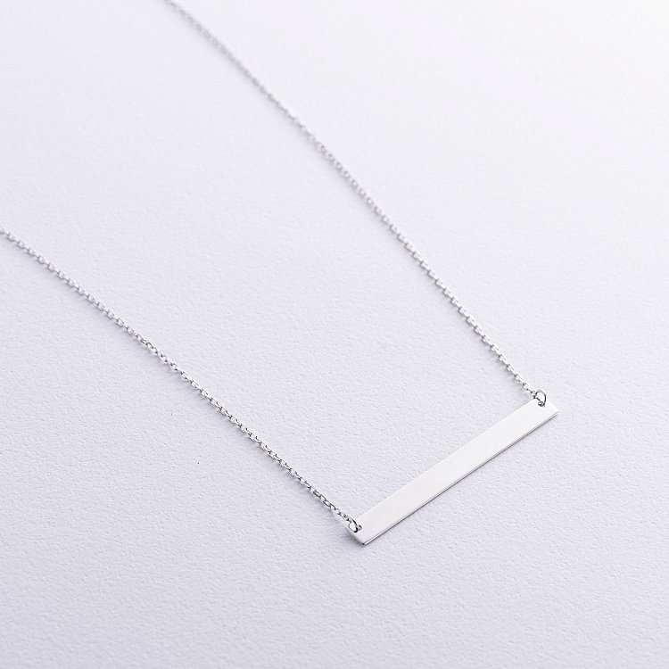 Кольє з пластиною для гравіювання (біле золото) кол02478 від ювелірного магазину Онікс - 2