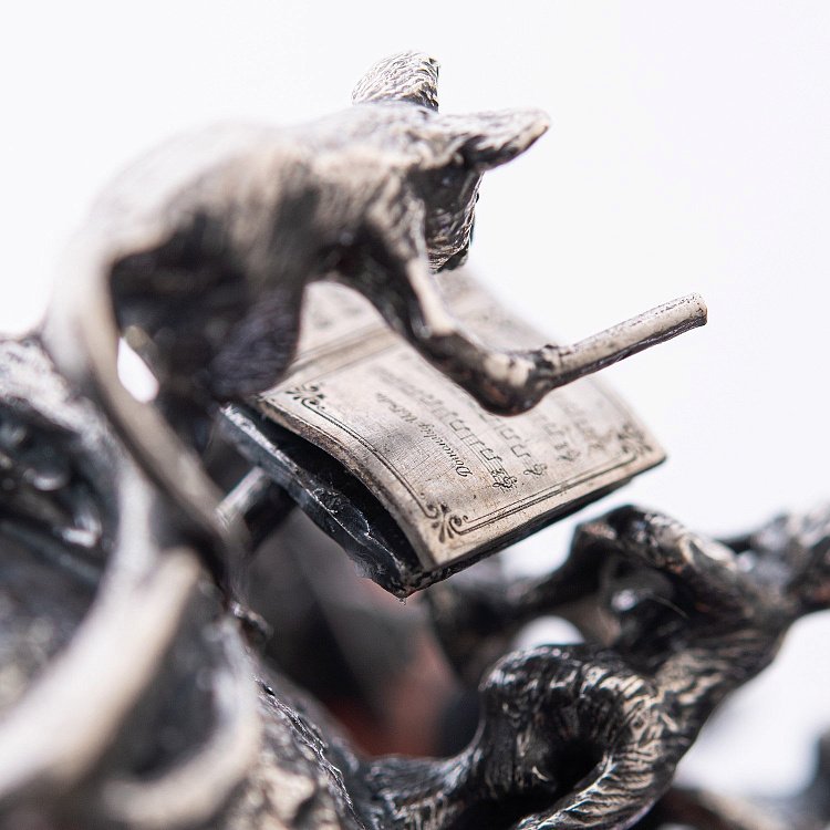 Срібний футляр "Оркестр котів" ручної роботи 23119 від ювелірного магазину Онікс - 1