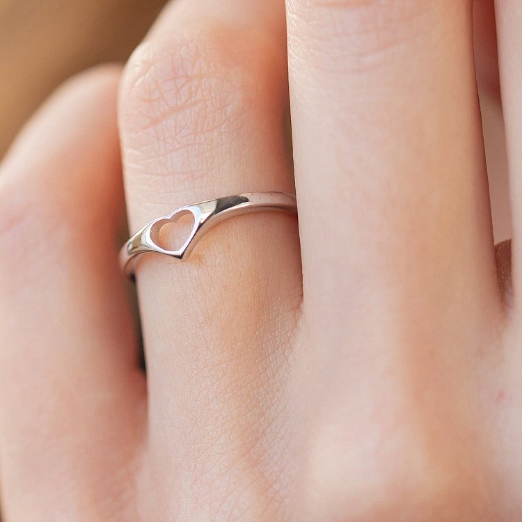Каблучка "Сердечко" в білому золоті к07227 від ювелірного магазину Онікс - 8