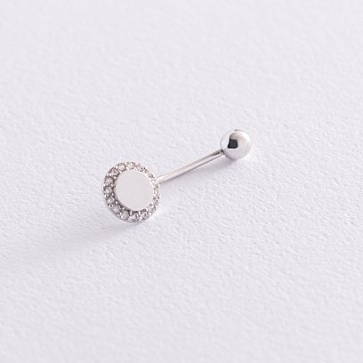 Золотий пірсинг в пупок з фіанітами пир00247