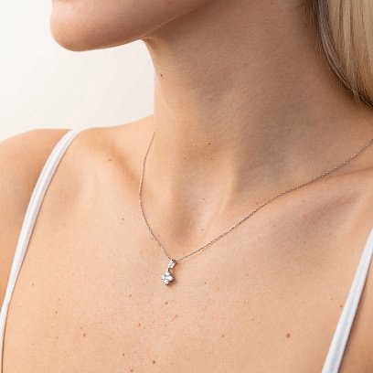 Золота підвіска з діамантами пб0063cha №2