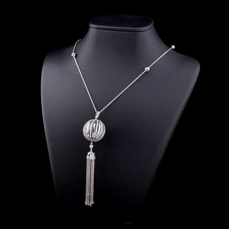 Срібне кольє "Китайський ліхтарик" з фіанітами 18273 від ювелірного магазину Онікс - 1