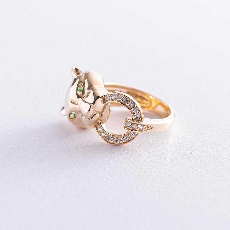 Каблучка "Пантера" в жовтому золоті к06655 від ювелірного магазину Онікс