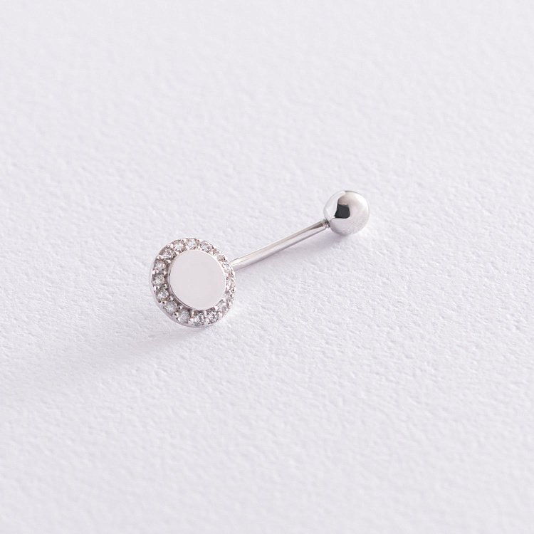 Золотий пірсинг в пупок з фіанітами пир00247 від ювелірного магазину Онікс