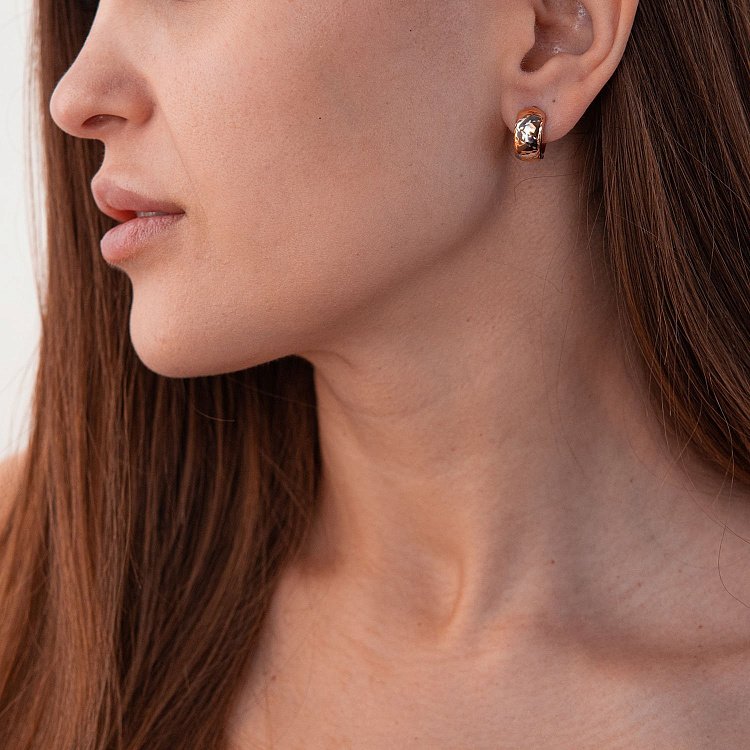 Золоті сережки - кільця с05320 від ювелірного магазину Онікс - 1