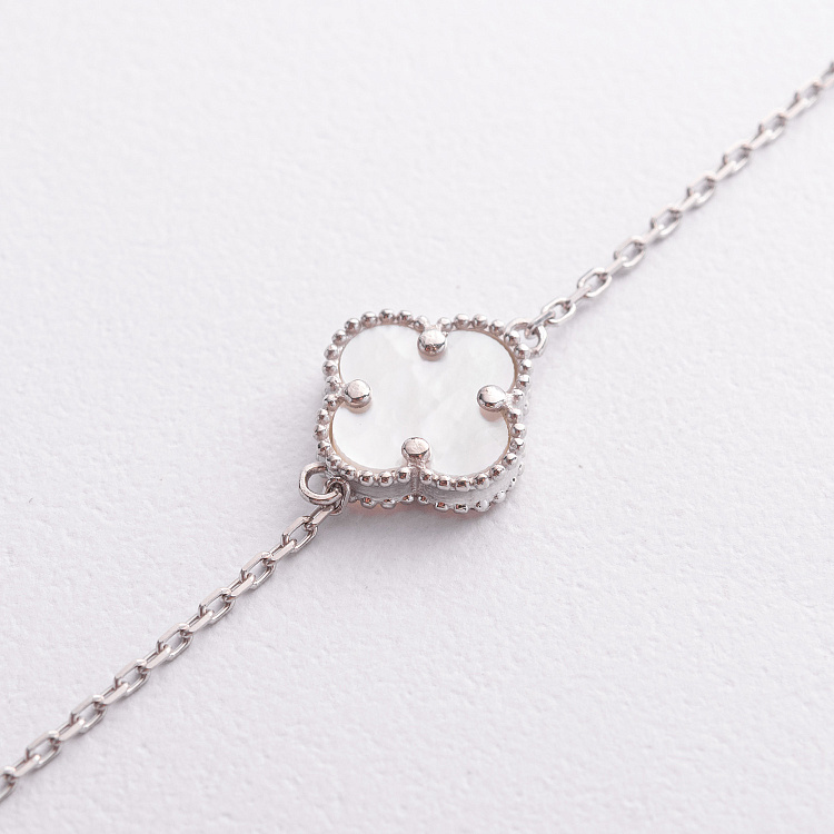 Срібне кольє "Конюшина" (перламутр) 181339 від ювелірного магазину Онікс - 1