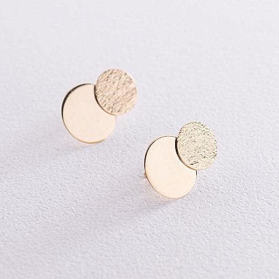 Золоті сережки "Кружечки" 470094M