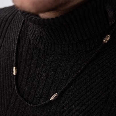 Шовковий шнурок із золотими вставками лсп0014-1 №7