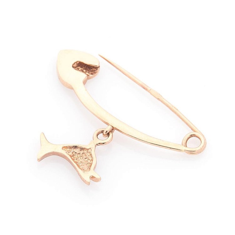 Золота дитяча булавка "Дельфінчик" з емаллю зак00093дг від ювелірного магазину Онікс - 1