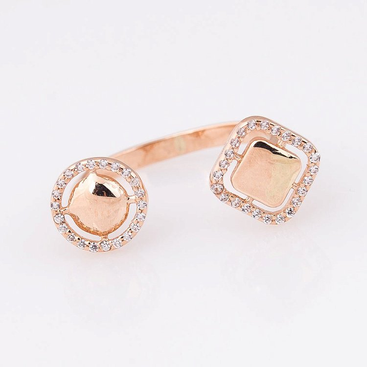 Золота каблучка з фіанітами к04795 - 2 Золота каблучка з фіанітами к04795 від ювелірного магазину Онікс - 2