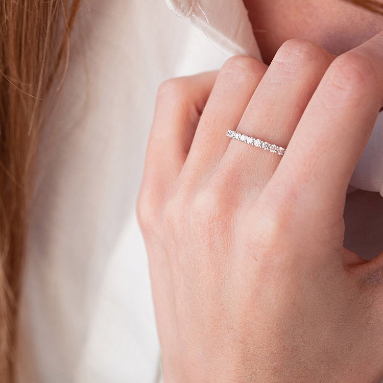 Каблучка в платині з діамантами кб264nl від ювелірного магазину Онікс - 1