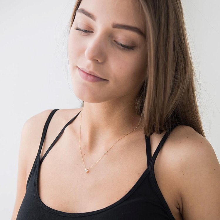 Золоте кольє з фіанітом кол00631 від ювелірного магазину Онікс - 1