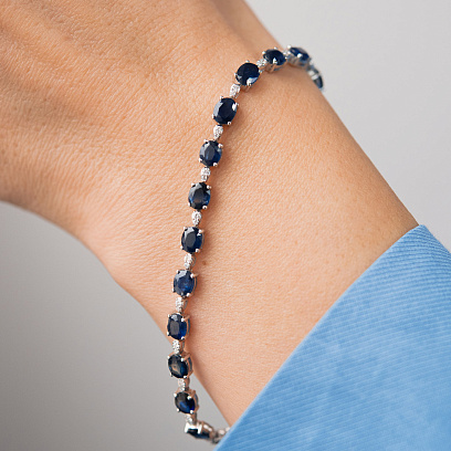 Золотий браслет з сапфірами і діамантами бб0064rc №4