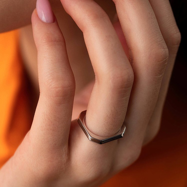 Каблучка "Дженніфер" у білому золоті к07419 від ювелірного магазину Онікс - 6