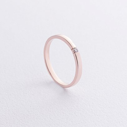 Помолвочное золотое кольцо с фианитом к08159