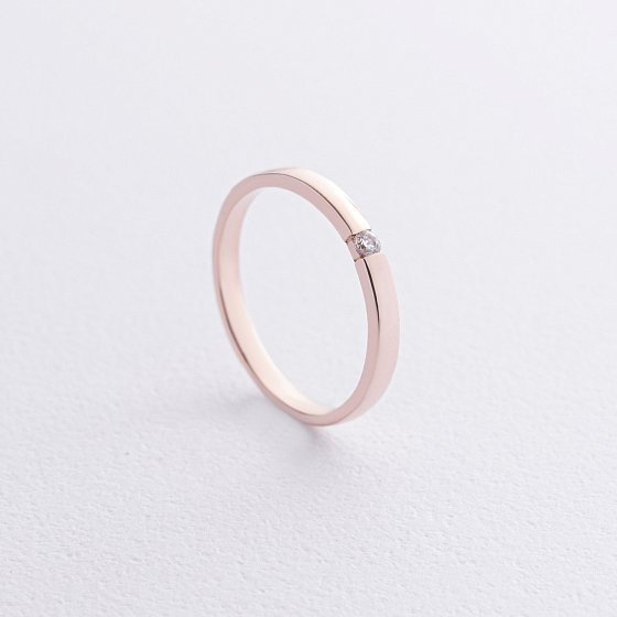 Помолвочное золотое кольцо с фианитом к08159